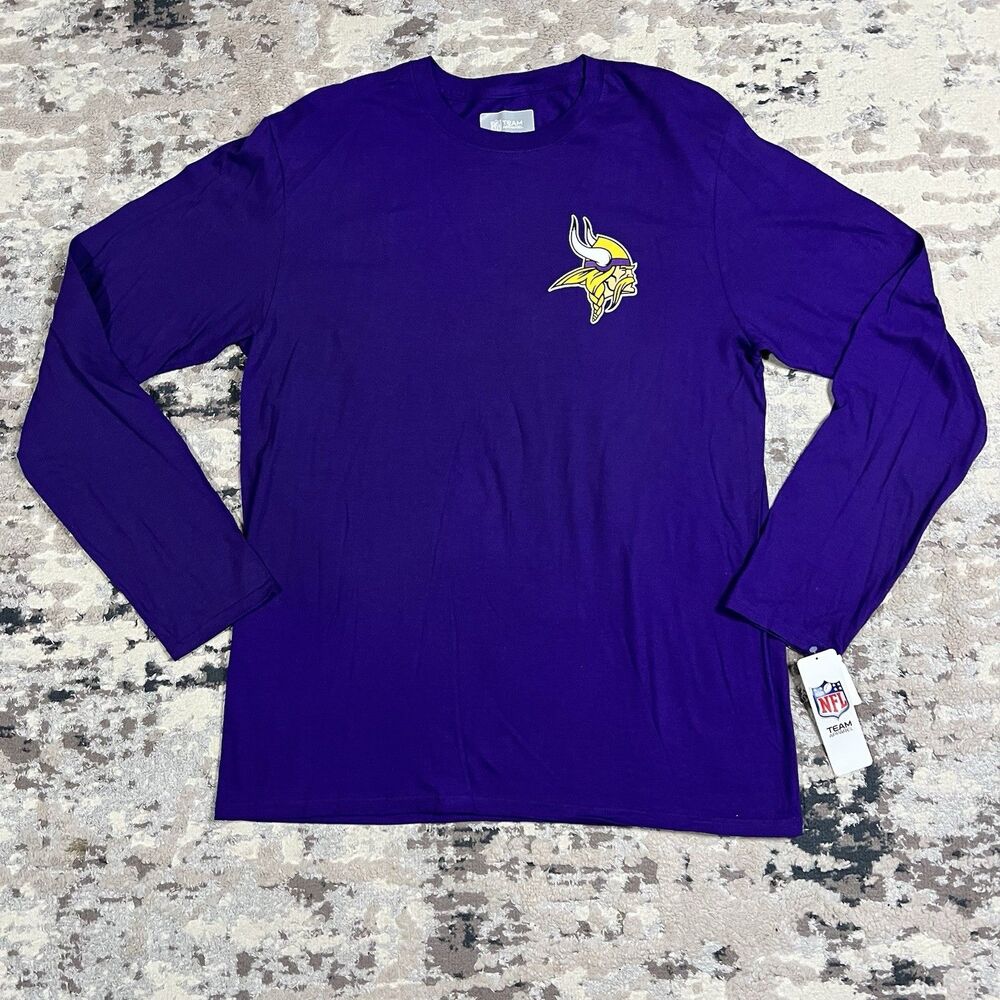 Minnesota Vikings Team Logo NFL Apparel Men’s Long Sleeve Shirt Size L NWT - Picture 2 of 10